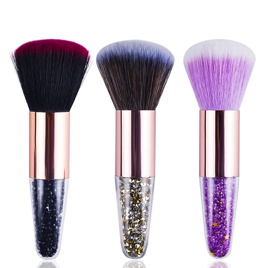 SILPECWEE 3Pcs Nail Art Brushes Nail Dust Brush Nail Cleaning Brush Blush Brush Makeup Brushes Nail Powder Brush Manicure Brush Nail Art Supplies