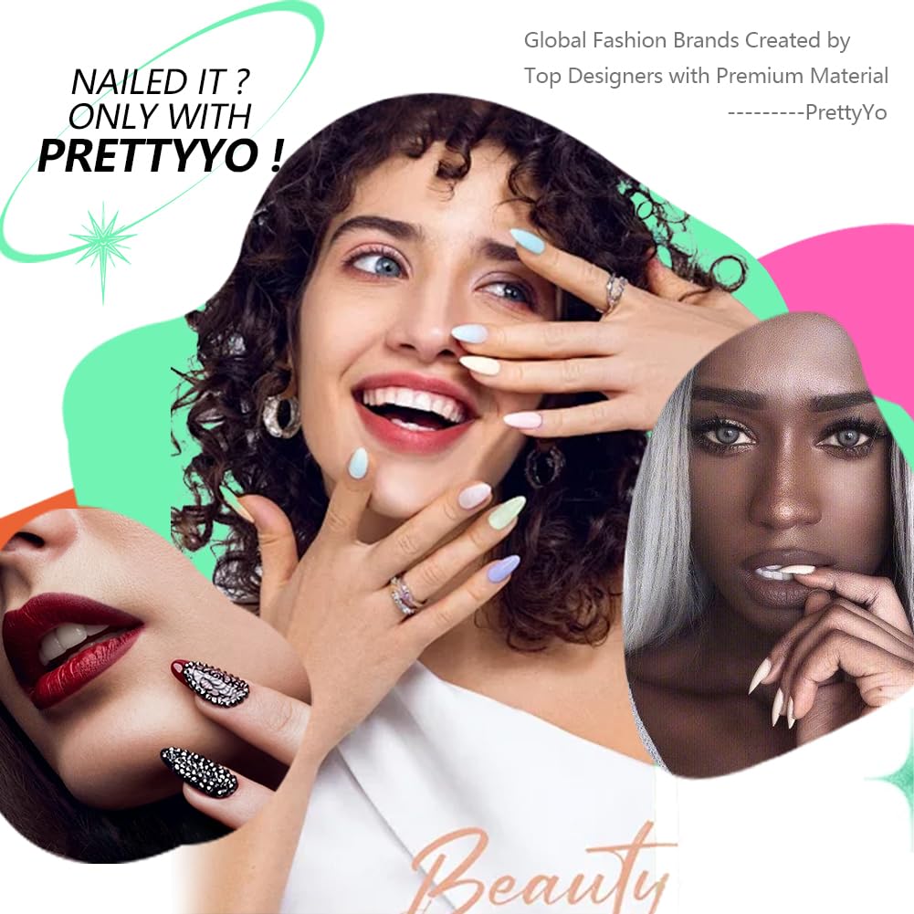 PrettyYo Short Almond Gel Nail Tips 240Pcs Half Matted Clear Fake Nail Tips Short Almond Shape 12 Sizes Full Cover Acrylic Press On Soft False Nails Gel x Nail Press Ons for DIY at Home
