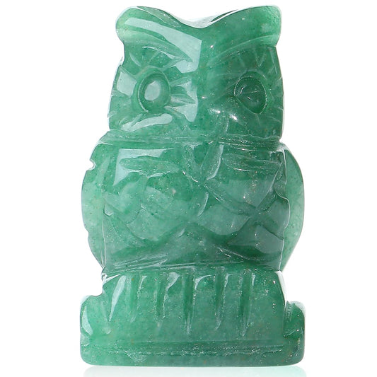 YATOJUZI 2" Owl Decors Natural Crystals Stones Cute Decor Polished Hand-Carved Sculpture Statue Figurines Gemstone Home Office Desk Decoration Reiki Energy Gifts