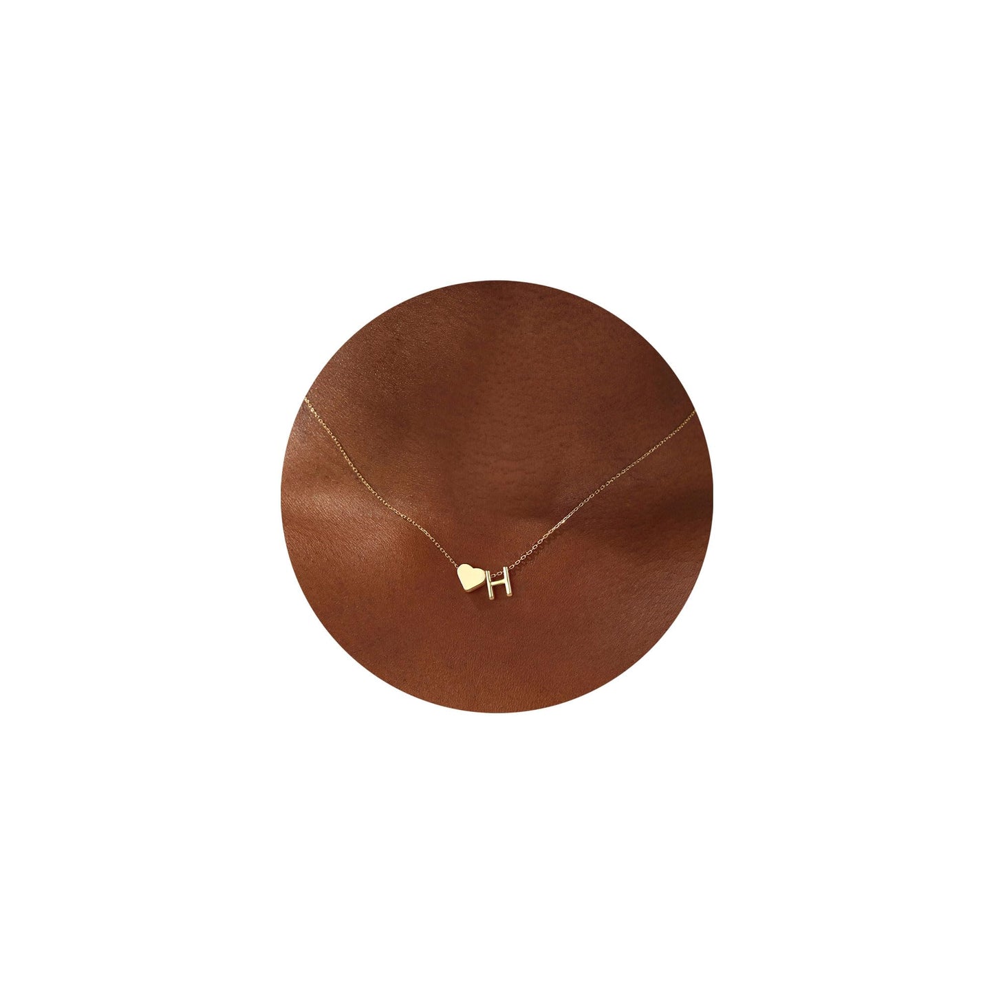 Turandoss Heart Initial Necklaces for Women Trendy, 18K-Gold-Plated Dainty H Heart Tiny Initial Necklaces Letter Jewelry for Women