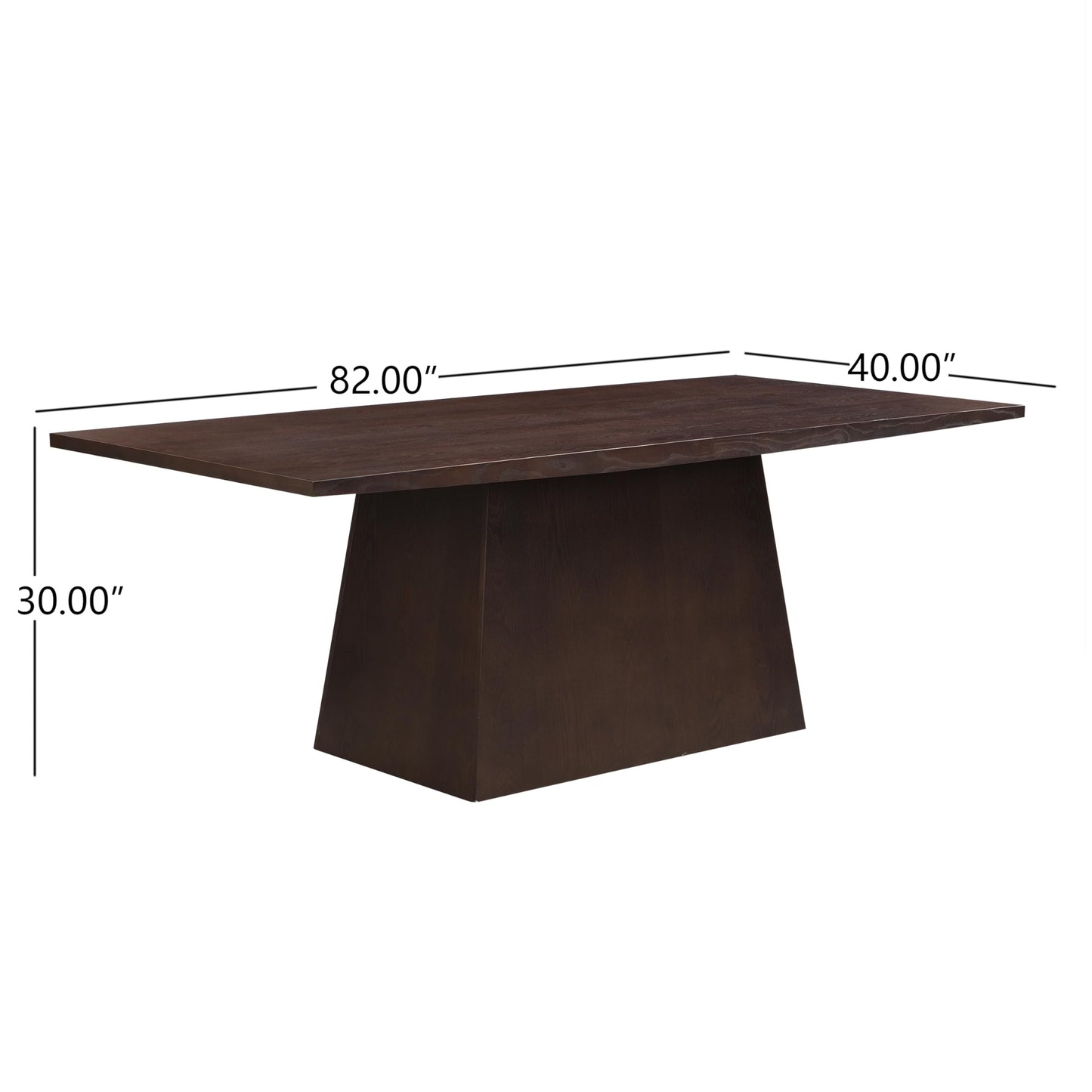 Christopher Knight Home Coadz 82 inch Wooden Dining Table, Modern Rectangular Kitchen Dinner Table for 6-8 People, Pedestal Wooden Dining Furniture for Kitchen Office Conference Room, Espresso Brown