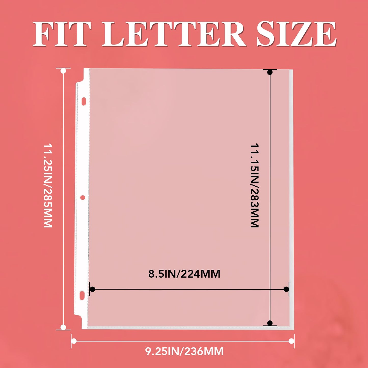 1200 Pack Sheet Protectors 8.5 x 11 inch Clear Page Protectors for 3 Ring Binder, Plastic Sleeves for Papers, Document