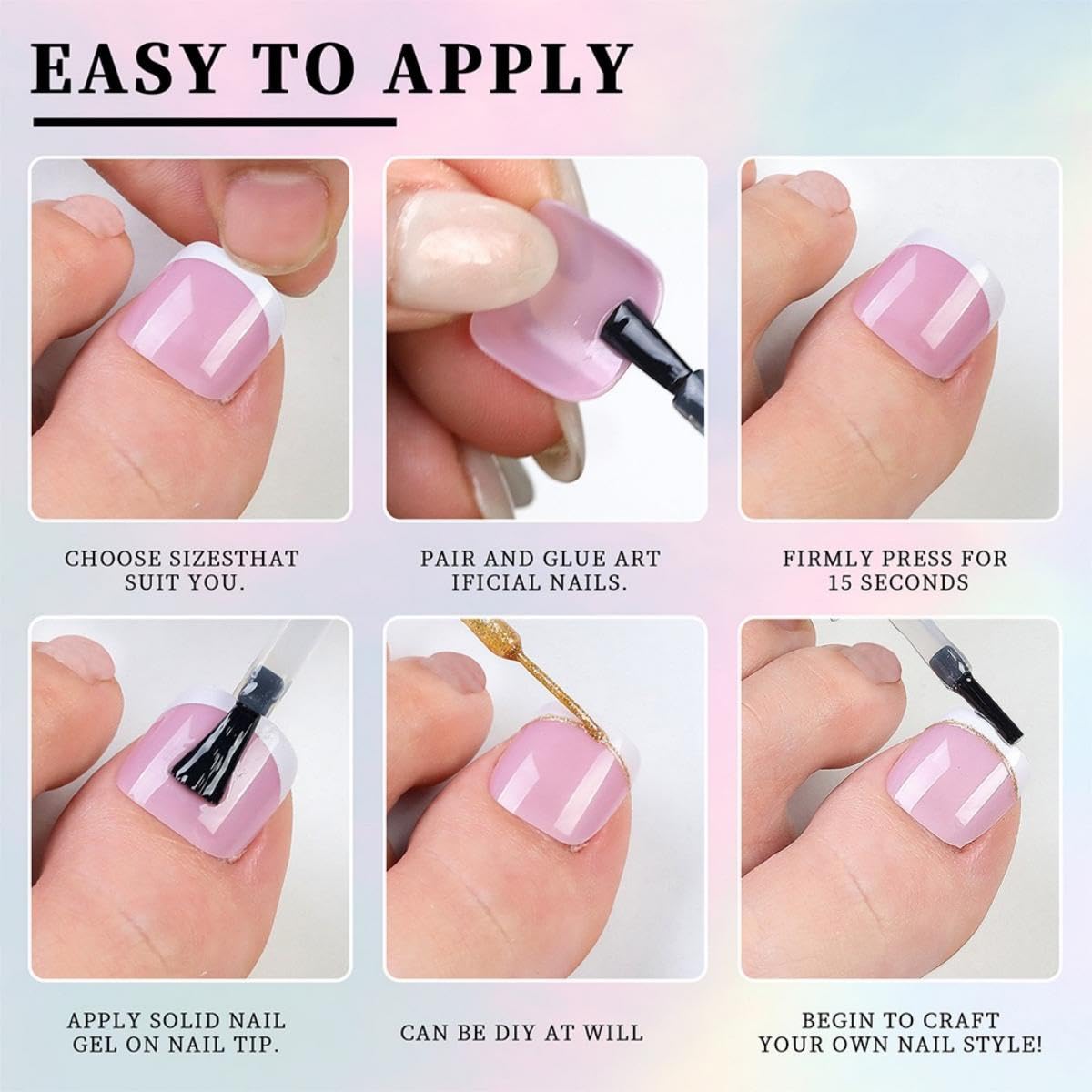 120Pcs Toe Nail Tips - Short White French Tip Toenail Press Ons,Pink Soft Gel Toe Nail Tips, Soak Off Press On Toenails Square Fake Toes for Women Girls Manicure No Glue Stickers 01…