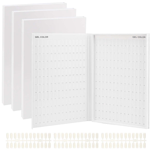 TAICHEUT 4 Pack 308 Colors Nail Display Book, Nail Color Chart Book with 720 Gel Nail Tips, Nail Display Book for Practice, Sample and Nail Salon