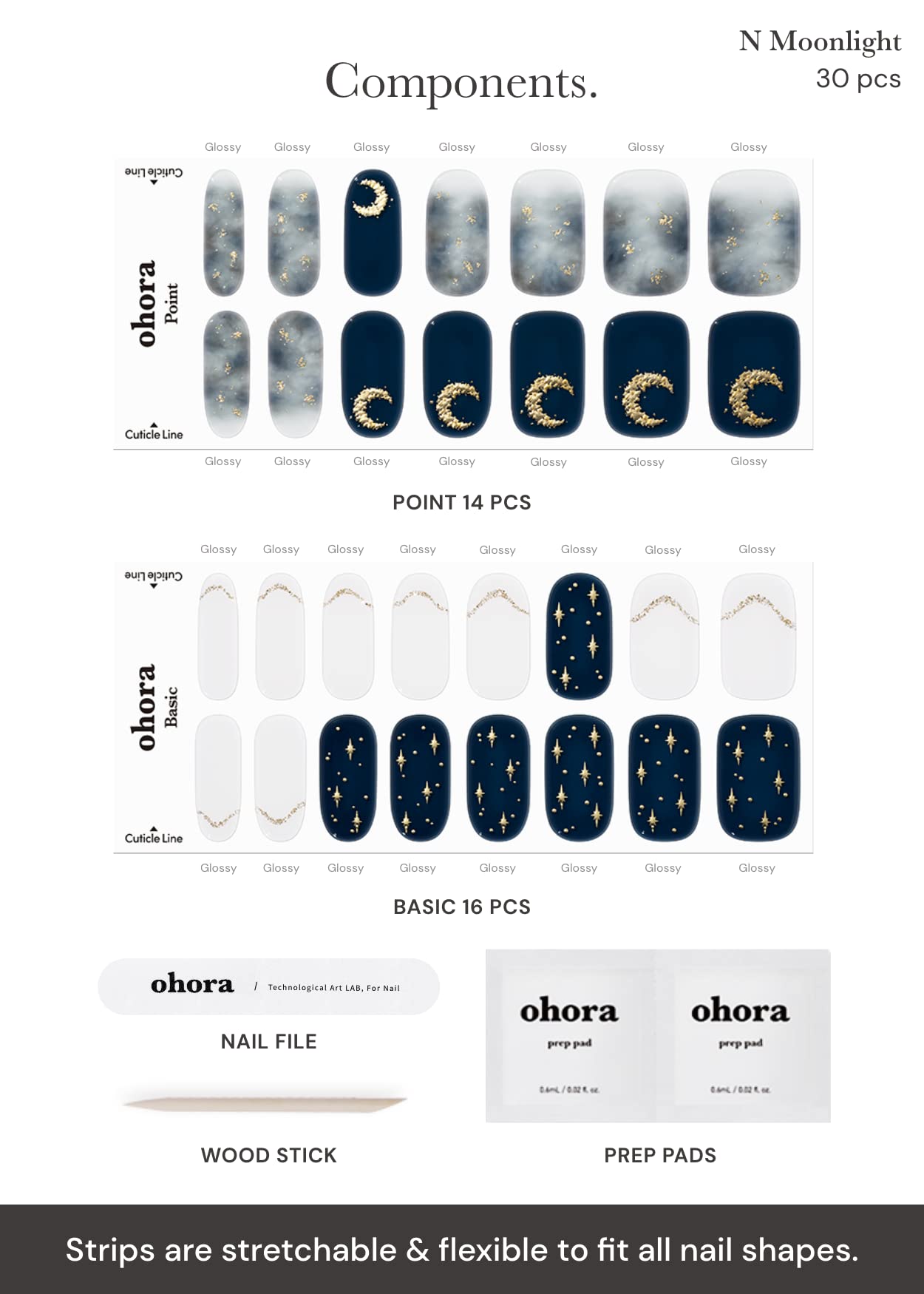ohora Semi Cured Gel Nail Set of 2 (N Dreaming & N Moonlight) - Professional Salon-Quality Nail Care - Easy to Use, Comfortable Curing, and Easy to Remove