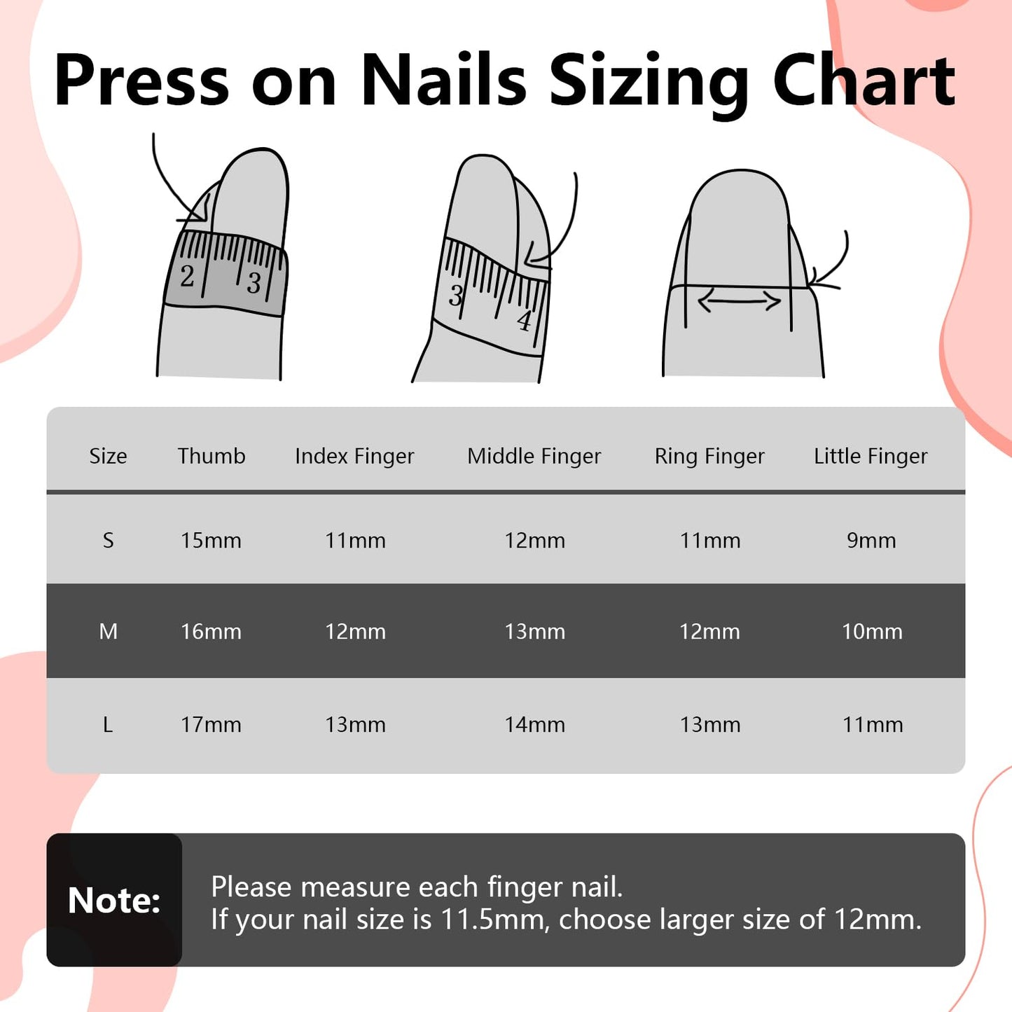 MNAFAYY 100% Handmade Nails Cherry Extra Long 3D Gems French Press On Nails White Full Cover Luxury Gorgeous Reusable UV Finished Fake False Nails Acrylic Nail Kit With Box Gifts Women Mother's Day S