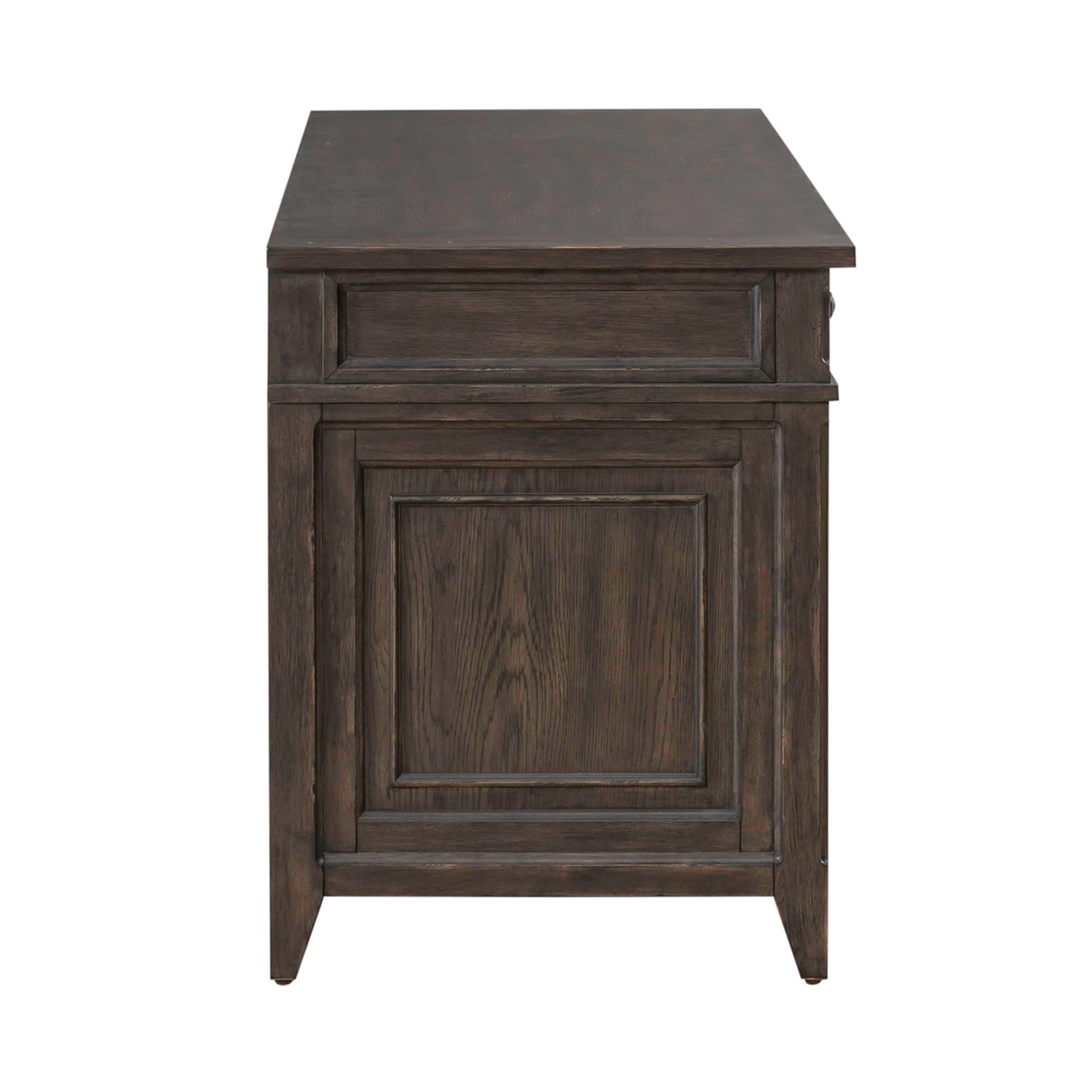Liberty Furniture Paradise Valley Executive Credenza Desk with Locking File Drawers Traditional Home Office - Saddle Brown Oak Wood