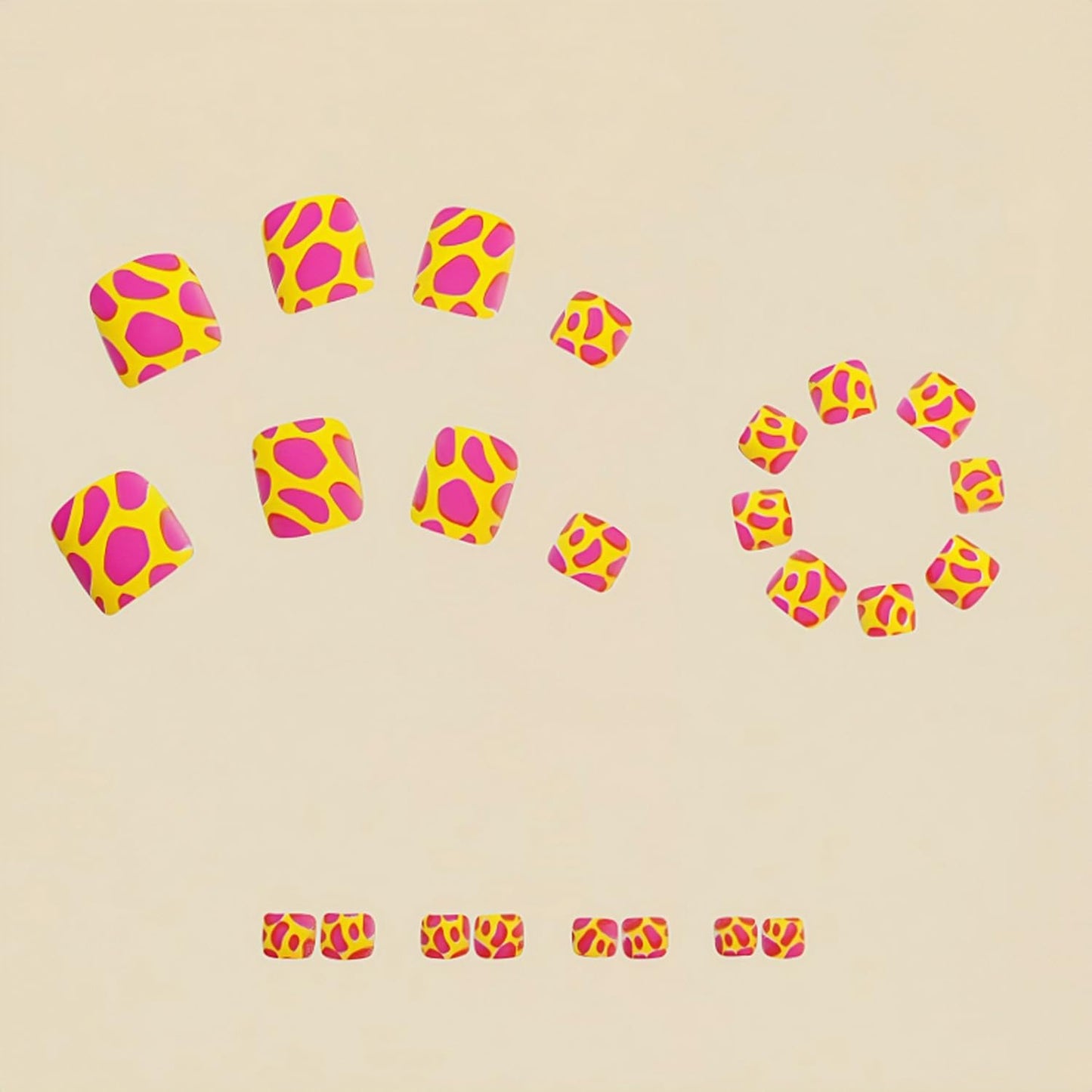 FIEONCIY Press on Toenails with Designs Acrylic Fake Nails for Toe Artificial False Nails with Charms Glue on Toe Nails for Spring Summer Stick on Toenails for Women Girls(Y602)