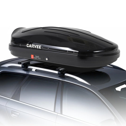 Rooftop Cargo Box Carrier, Hard Shell Roof Luggage Storage Box w/Dual-Side Opening, 10 Cu. ft, 165 LBS Capacity, Secure Keys & Straps, Ideal for Car, SUV, Van, Black
