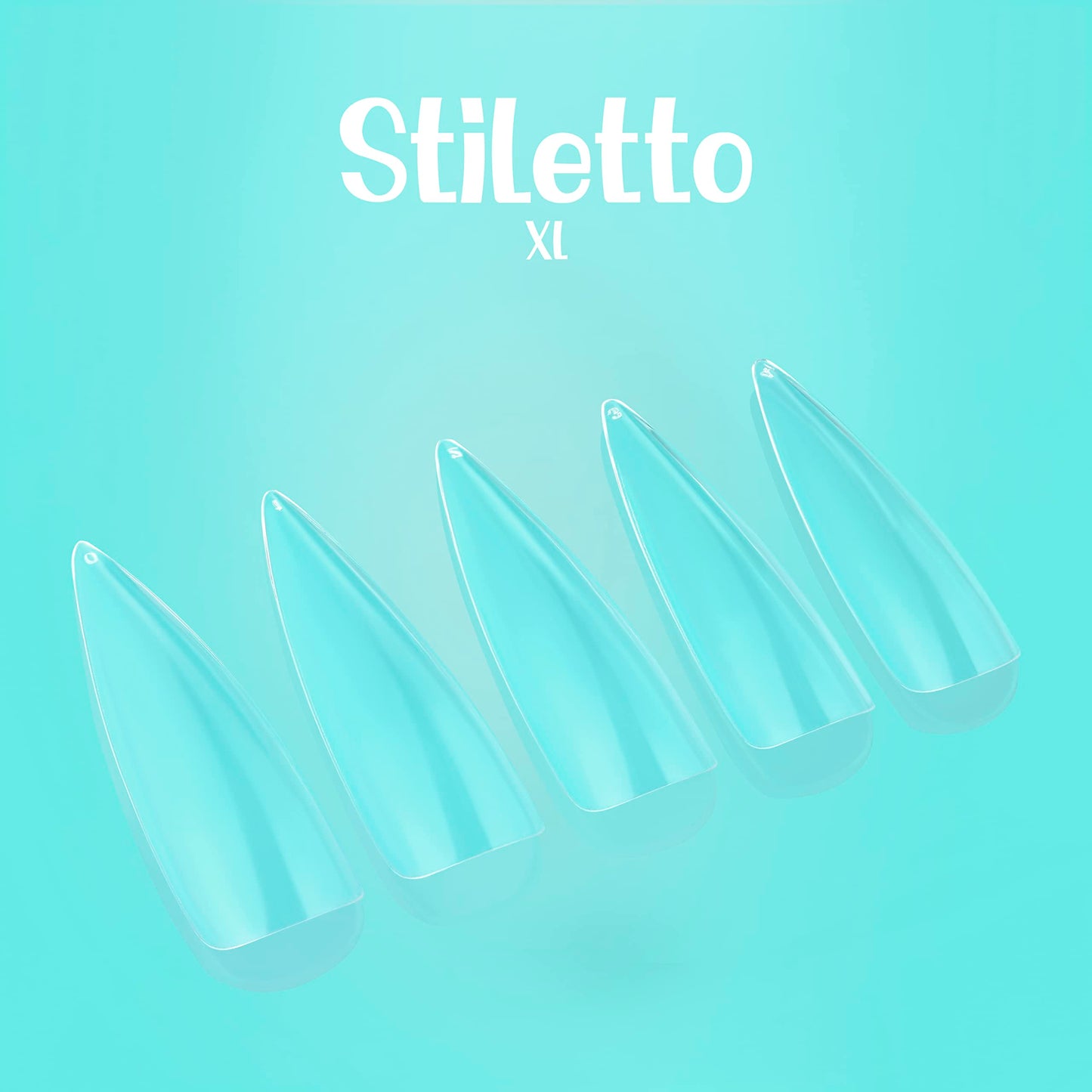 NABULOUS Soft Gel Nail Tips, Stiletto XL, 360 Pieces, Full Cover, Clear, 0 Ounce (Pack of 1)