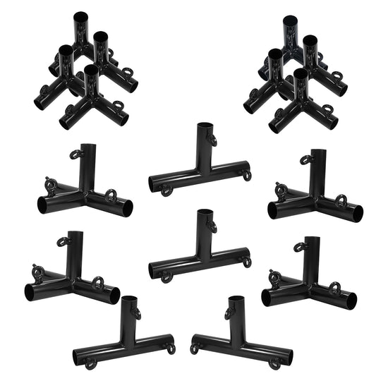 Aoneky 2 Inch Heavy Duty Steel Pipe Corner Connector Kit for 35FT Batting Cage Frame, Fittings for Baseball Softball Backyard Practice Structure