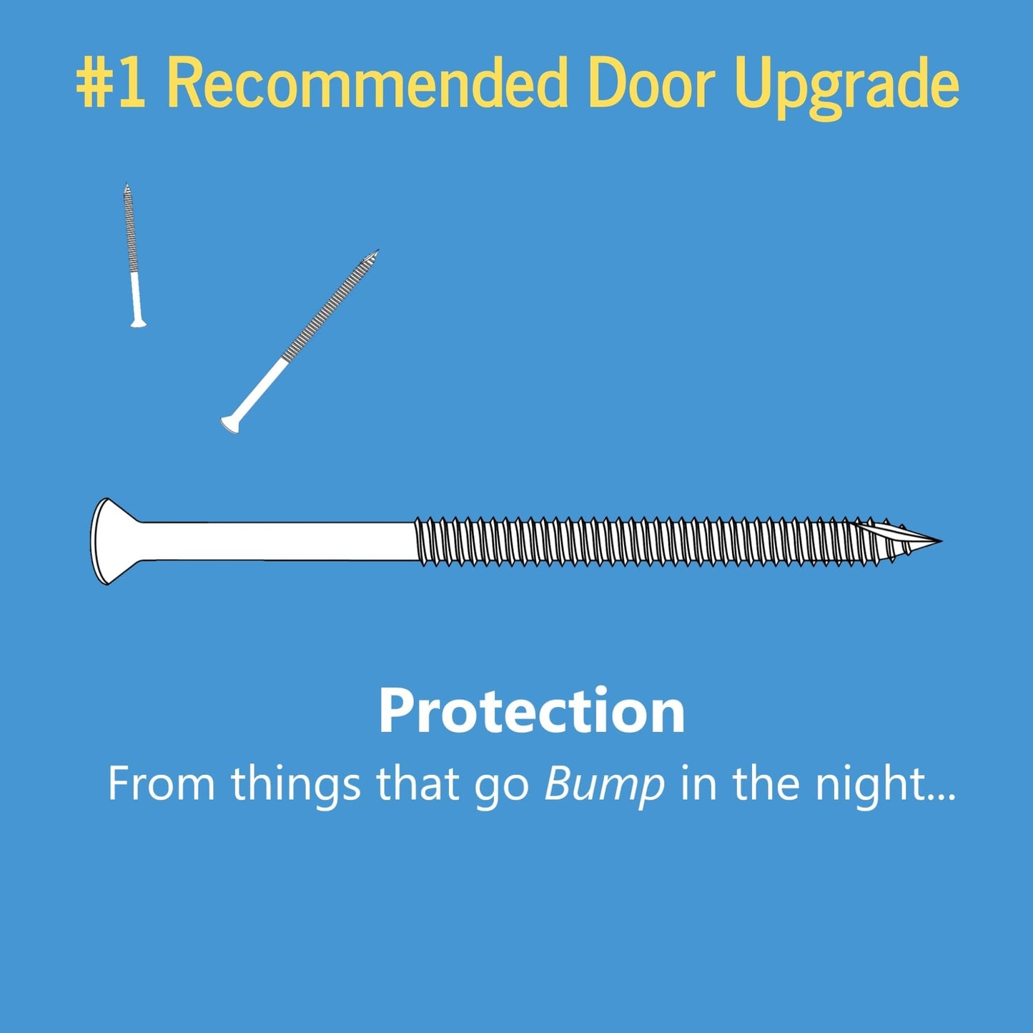 Reinforced Door Screw Kit for Strike Plates, Deadbolt Plates, and Hinges. 3-inch Screws and Screwdriver Bit, Makes Doors Kick Resistant, Home Security Upgrade