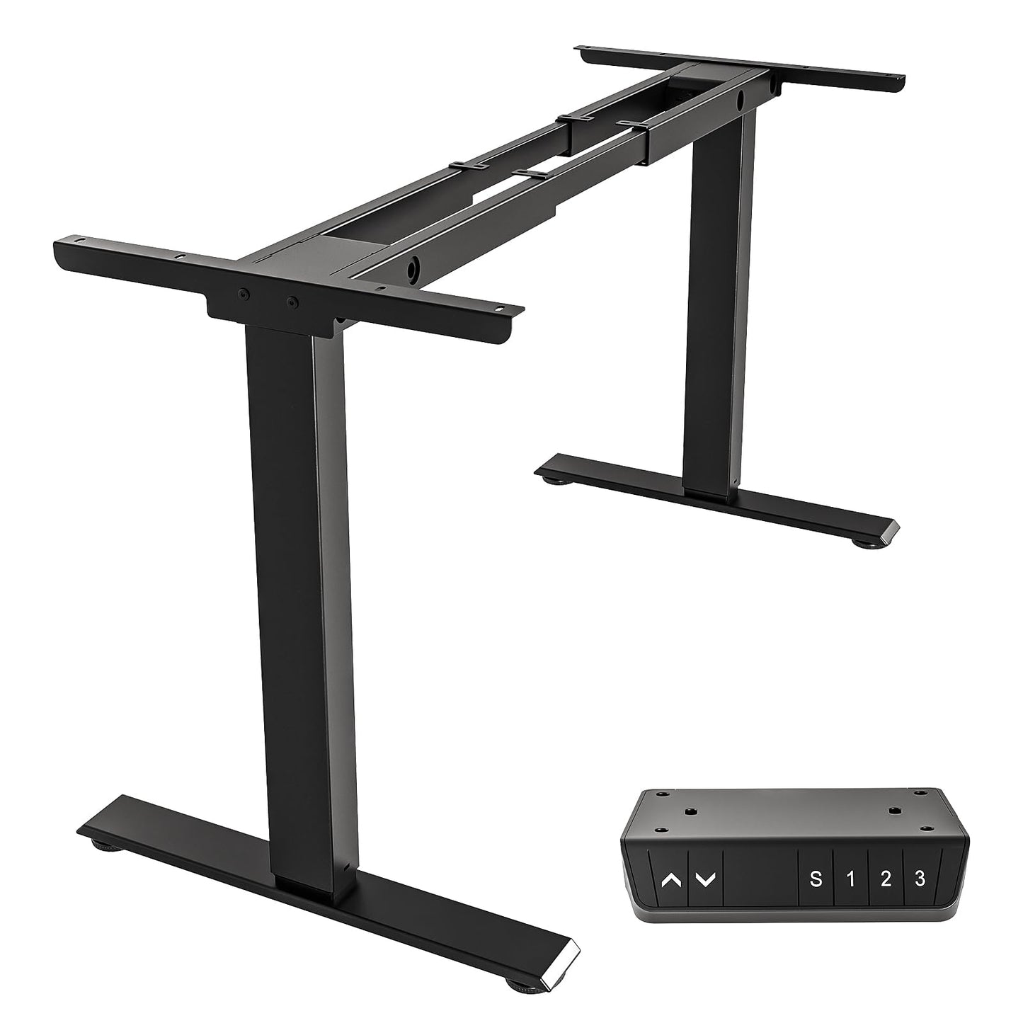 Casaottima Electric Standing Desk Frame, Dual Motor Height Adjustable Table Legs with Memory Presets for Home Office, Stand Up Desk Legs for 40 to 79 inch Desktop, Black Frame Only