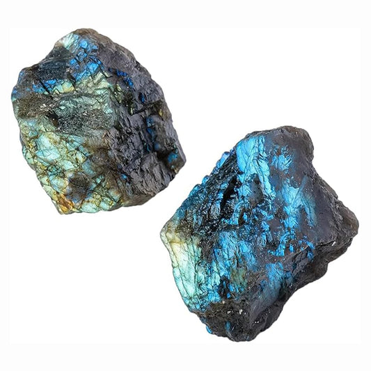 2PCS Natural Raw Stone Healing Crystals Bulk, Gemstones for Reiki, Meditation, Home Decor, Garden Fountain Rocks (Labradorite)