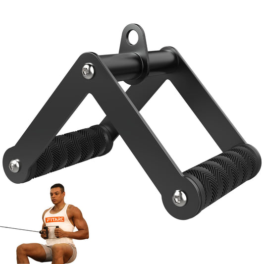 Fitarc Double D Row Handle Cable Attachments for Gym, Non-Slip V Bar Attachment for Home Gym Equipment, T Bar Row Attachment for Back Training, LAT Pulldown Attachments and Cable Machine Attachment