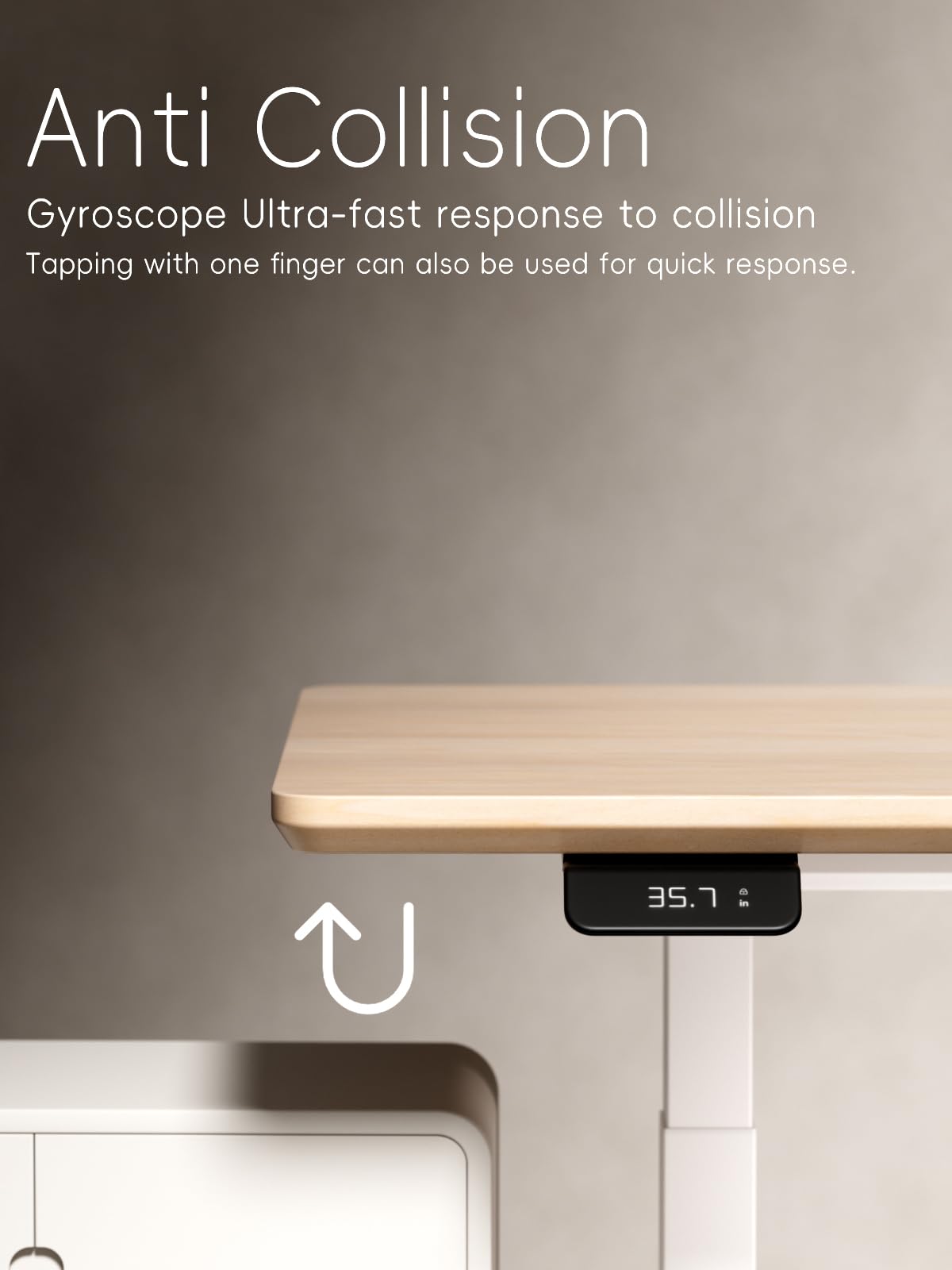 Standing Desk Frame 3 Stages with Smart Paddle Controller.Gyroscope Sensitive to collisions.Heavy Duty Adjustable Desk Frame for 40 to 72 inch Table Tops,Dual Motor,Load 275 lbs.White