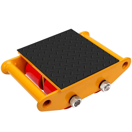Machinery Mover 6T 13200LB Capacity Machinery Skate 4 Wheels Dolly Skate Roller with Non Slip Cap for Warehouse Workshop Factory, Yellow