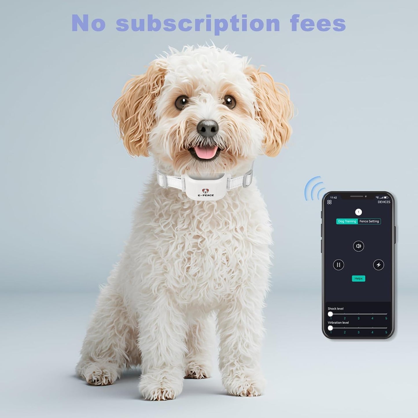 E-FENCE 2 Pack 3-in-1 GPS Dog Tracker/Training Collar/Electronic Fence Wireless Electric Collar Fence for Dogs,Adjustable Irregular Boundary,Pet Containment System,Outdoor Use Only