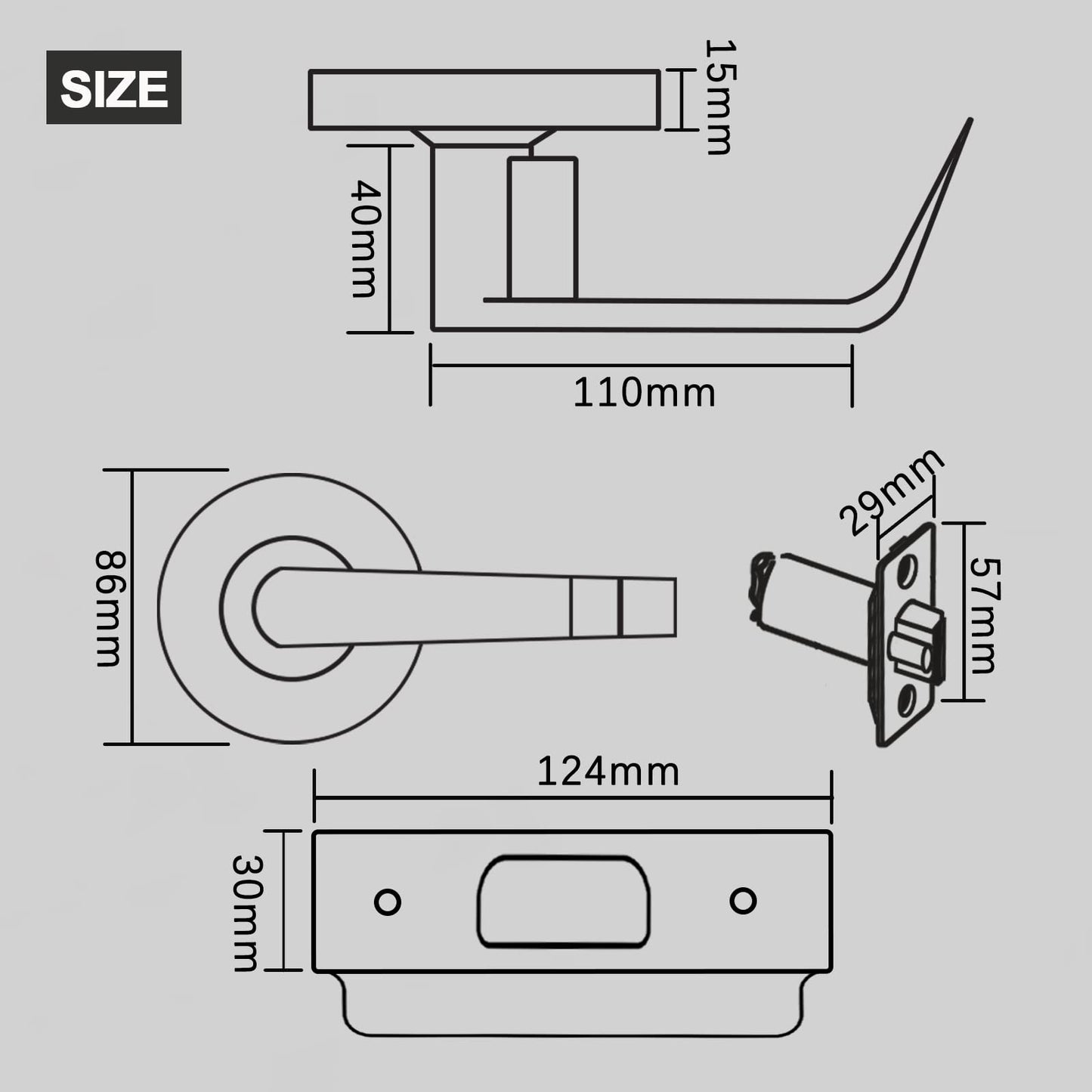 HISAFE Keyed Entry & Passage Commercial Door Locks Heavy Duty Grade 2 Lever, Non-Handed, UL 3 Hour Fire Rated, ADA Compliant, Satin Chrome Finish 26D, 2-3/4''Backset