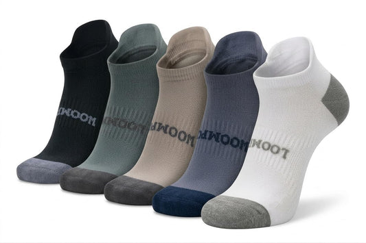 LOOMPOP 5 Pairs Compression Ankle Socks for Women & Men, Athletic Socks with Arch Support, Light Cushion, Moisture-Wicking (Large-Color Mix 1)