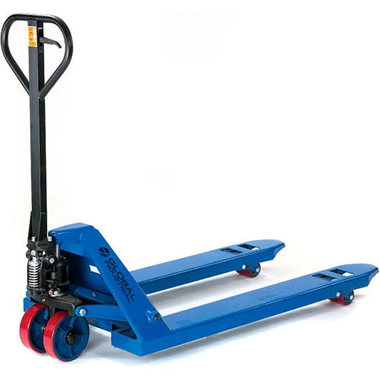 Global Industrial High Capacity Narrow Fork Pallet Jack Truck with 21" W x 42" L Forks, 6600 Lb. Capacity, Manual Pallet Truck for Warehouse, Manufacturing and Retail