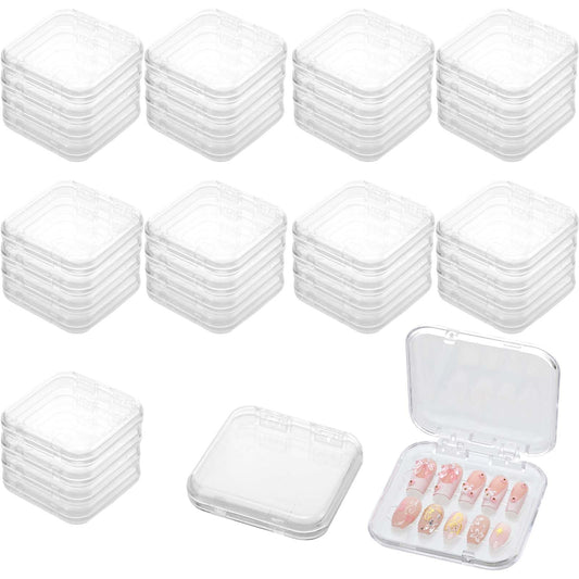 Pafeooui 36 Pcs Press On Nail Storage Boxes, Storage Case, Clear Acrylic Fake Nail Organizer Container for Nails Display Salon Supplies 3x3x0.6 Inch