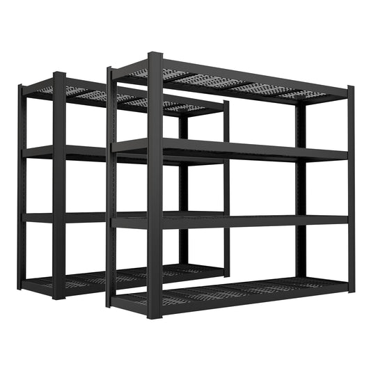 YWTA 71" W x 71" H Industrial Shelving,4000LBS Garage Storage Shelves,4 Tier Adjustable Metal Shelving,Heavy Duty Shelving for Factory, Garage,Warehouse,Barn (2)