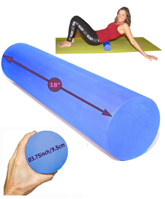 Foam Roller Back Leg Muscle Pain - Small Size Hard Density EVA Muscle Recovery Roll Ø3.75"x18" for Physical Therapy, Helps as Spine Cracker Stretcher