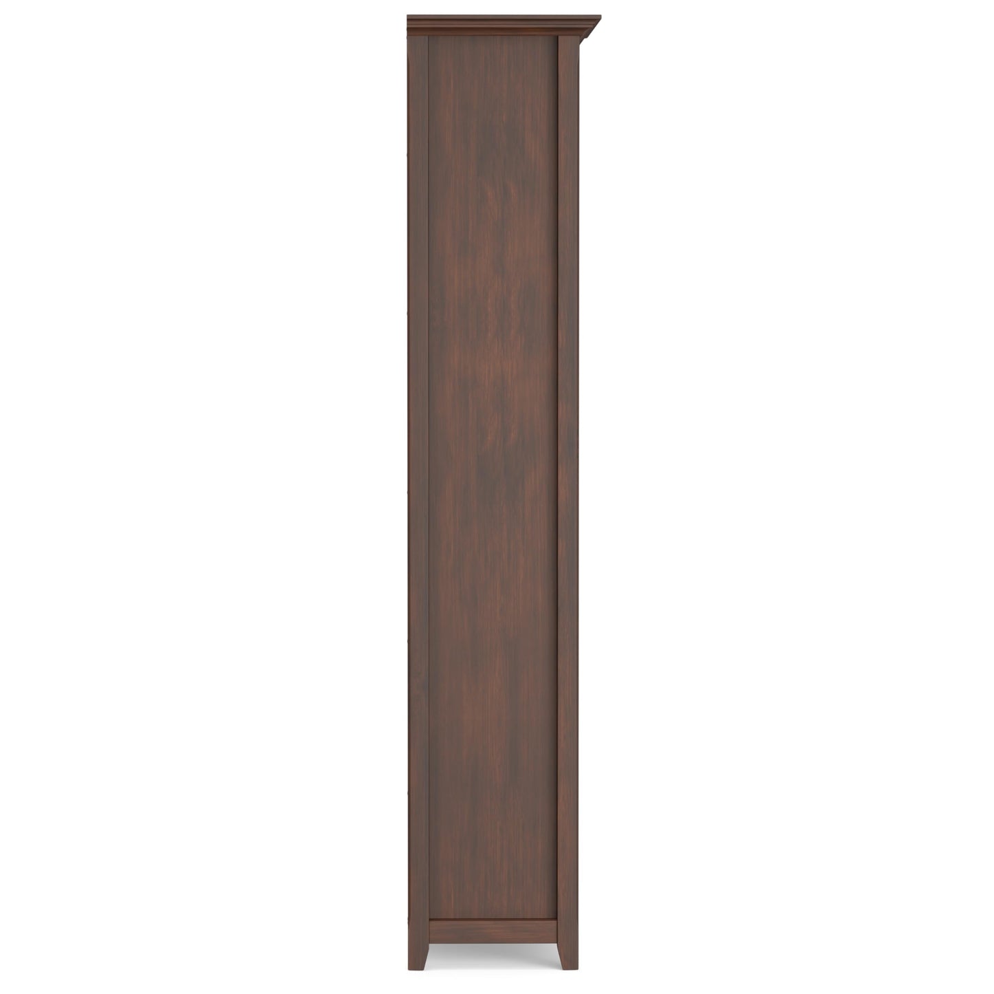 SIMPLIHOME Amherst Bookcase - 70 inch Tall 5-Shelf Solid Wood Bookshelf in Russet Brown, Transitional Storage for Living Room, Study Room or Office with Adjustable Shelves and Tapered Legs