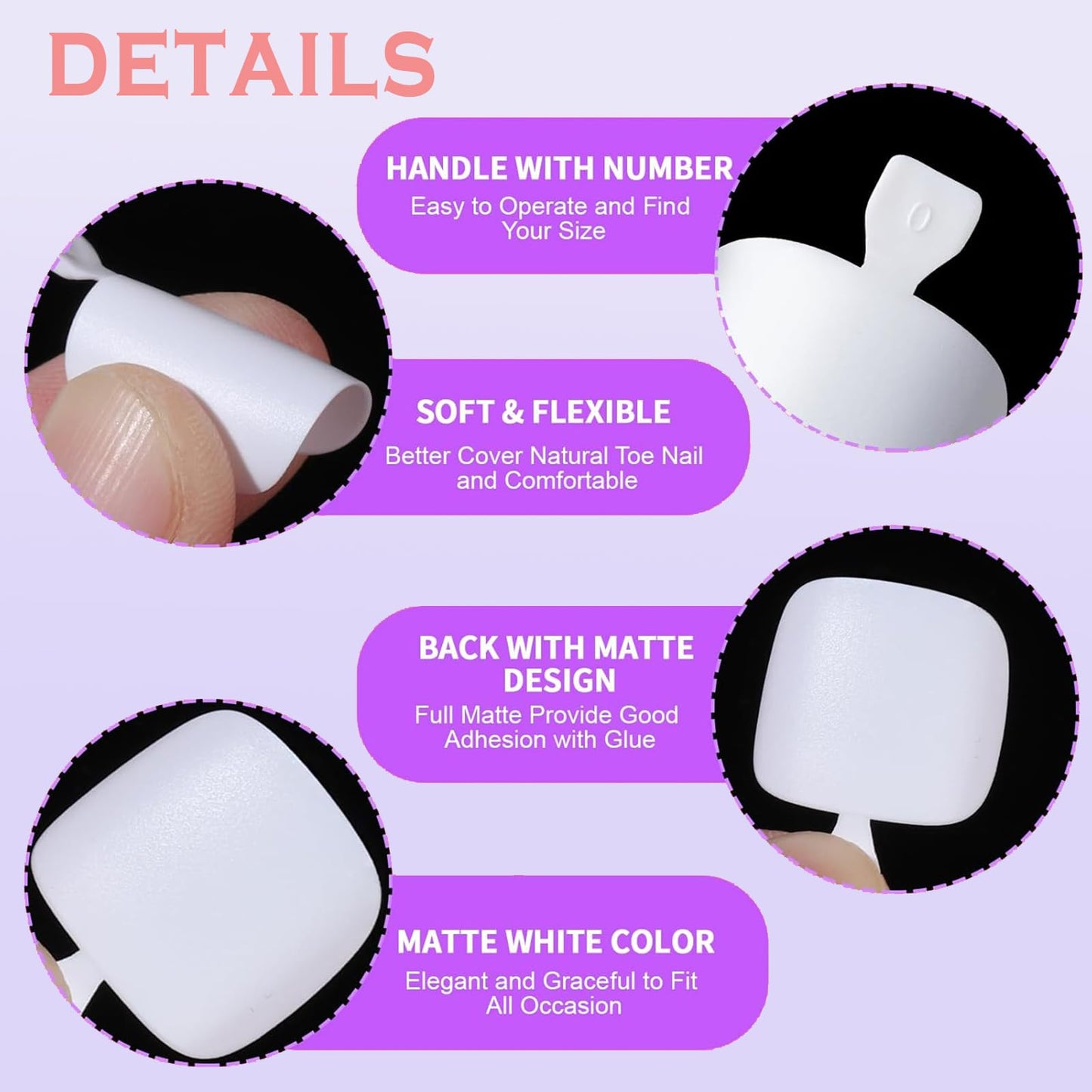 White Press on Nail for Women, OPkssnails 216pcs Summer French Tip Press on Toenails Short Square, Soft Gel Toe Nail Tips, Soak off Acrylic Fake Toe Nail Extensions 12 Sizes