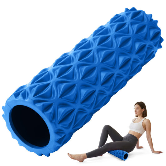 JOYVANTAGE Foam Roller for Deep Tissue Massager, 15" High Density Exercise Patented Roller for Muscle Massage and Myofascial Trigger Point Release Back Roller Improves Mobility (Blue)