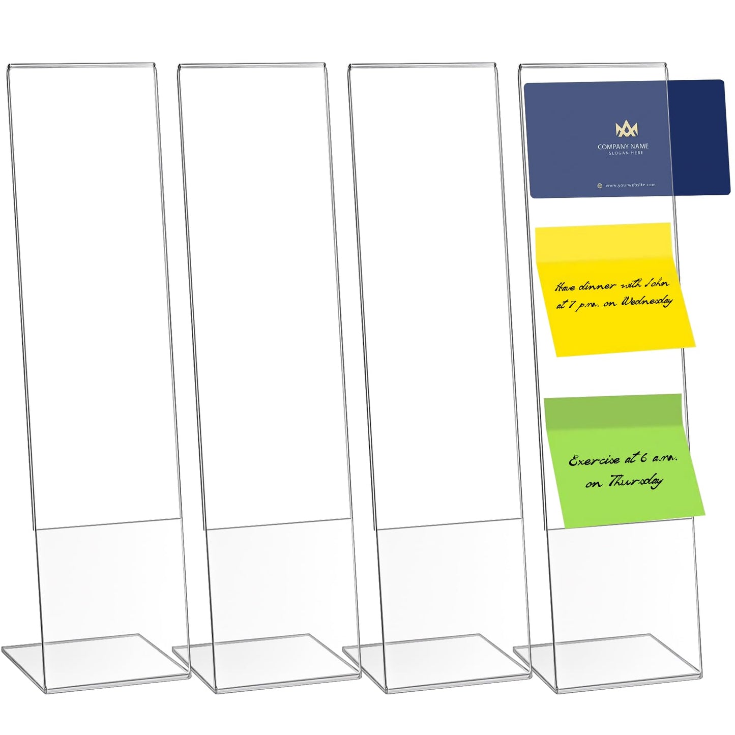 4 Pcs Multifunction Computer Monitor Memo Board, Clear Acrylic Monitor Sticky Note Holder for Office Home Desktop,Office Desk Accessories