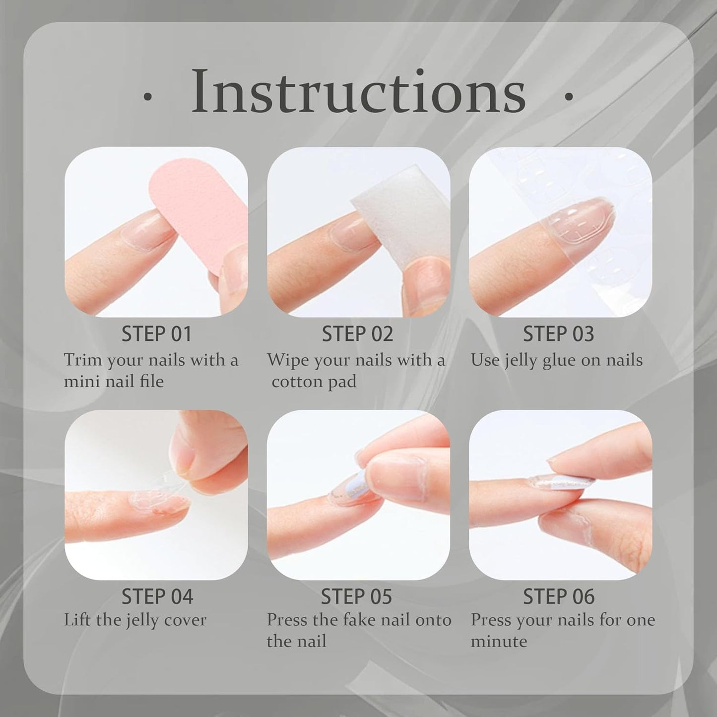 Yabonica 10Pcs Handmade Press On Nails (077P, S)