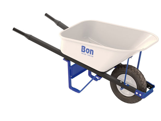 Bon 84-974 Trade-Tough Steel Tray Wheelbarrow, 6 Cu. Ft