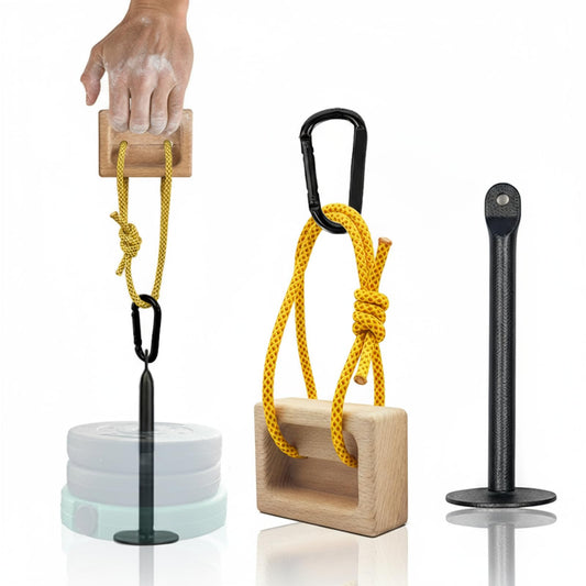 Portable Beech Wood Fingerboard Climbing Hangboard Set – Dual-Pocket Grip Blocks for Finger & Forearm Strength Training – Adjustable Rope and Metal Clips Included