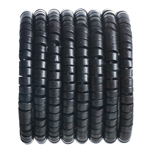 Natural Black Agate Stone Spacer Beads 6x3mm 38cm/str Flat Round Loose Semi Gemstone Caps for Making Bracelets Necklace