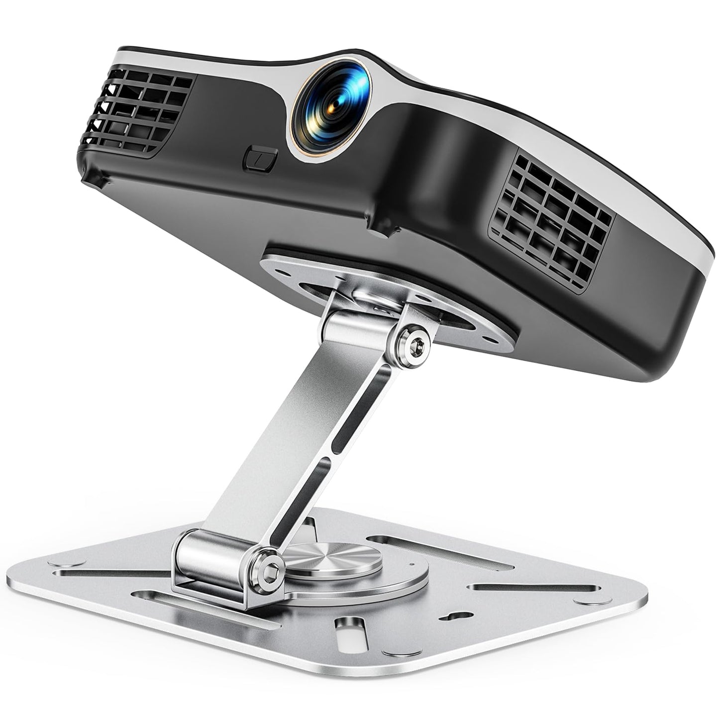 BAISHUN 3-in-1 Projector Stand – Desk, Wall and Ceiling Mount with 1/4-Inch Thread, Foldable, Easy Setup, Height Adjustable and 360-degree Rotation Compatible with Most Projectors for Home, Office