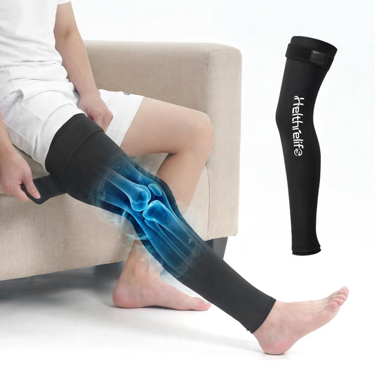 Entire Leg Ice Pack Wrap with Strap and Cutting-Edge Cooling Gel for Cold Therapy, Full Leg Ice Pack for Muscle Soreness & Pain from Foot, Calf to Thigh After Post-Surgery