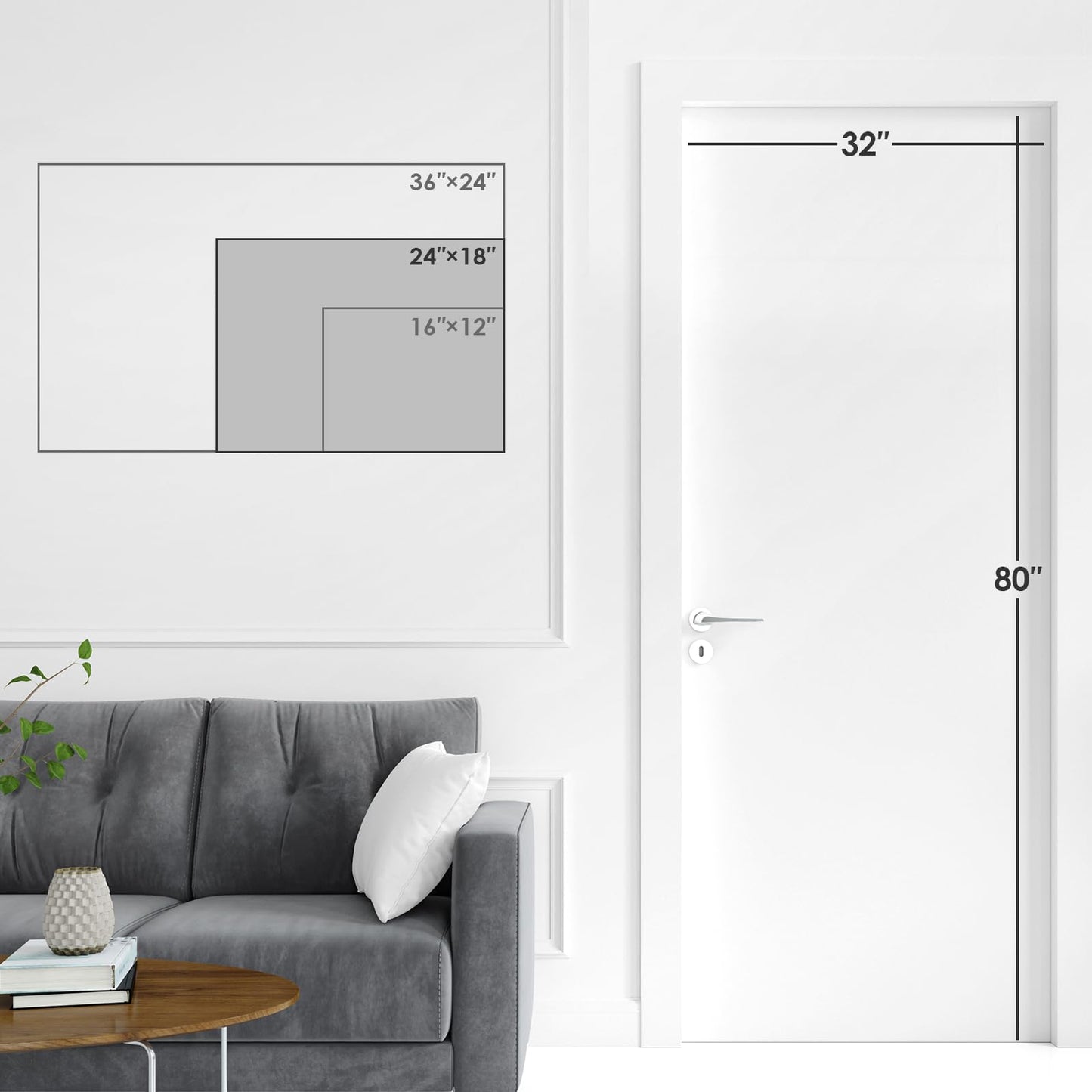 ARCOBIS Cork Board White Board Combo, 24 x 18 Inch Bulletin Board, Magnetic Dry Erase Board & Corkboard for Wall, Vision Board for Home, Office, School, Black Frame