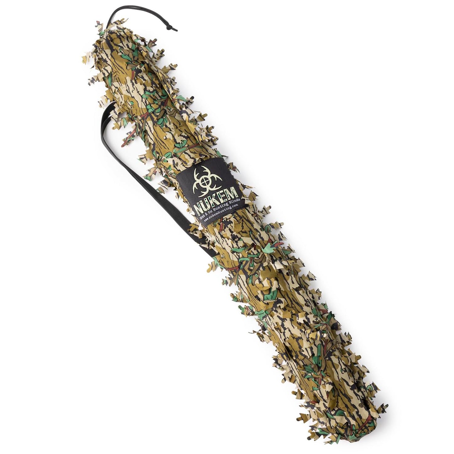 Nukem Grab & Go Hunting Ground Blind - Mossy Oak Greenleaf 3D Leafy - Lightweight Stake-Free Pop Up Turkey & Deer Blind (Regular)