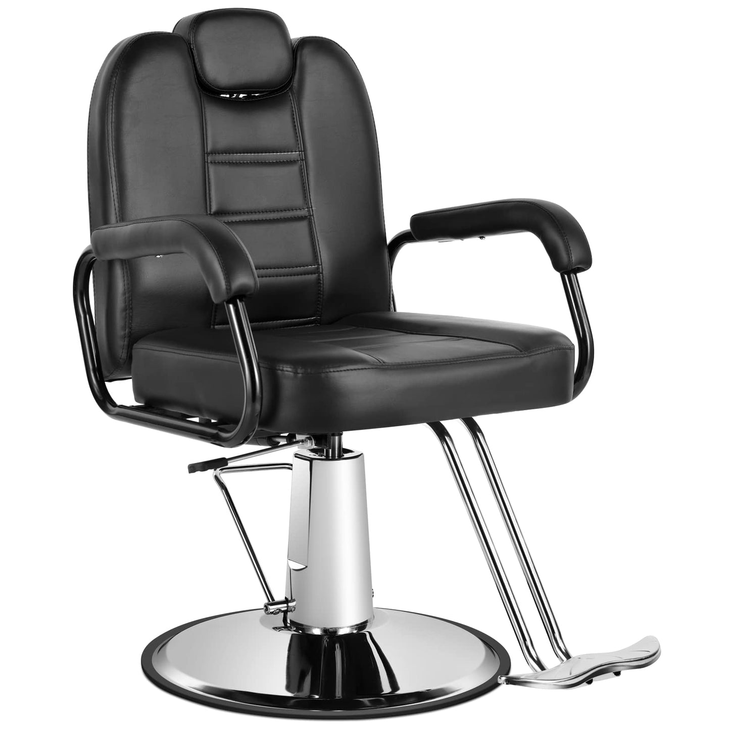 Artist hand Barbers Chairs, Heavy Duty Hydraulic Reclining Salon Chair Spa Furniture Shampoo Reclining Extra Wider Seat Beauty Hair Salon Equipment(Black)