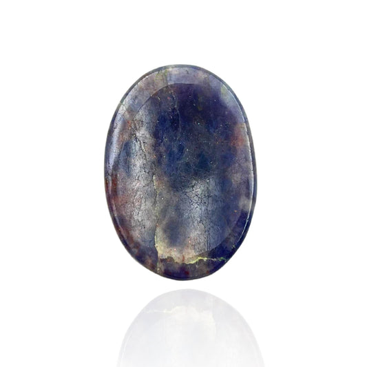 GEMSCITE Iolite Thumb Worry Stones Metaphysical Gemstone Crystal Healing Reiki Men Women Gift FENG Shui Positive Energy Love Wellness Palm Stones Wicca Powerful