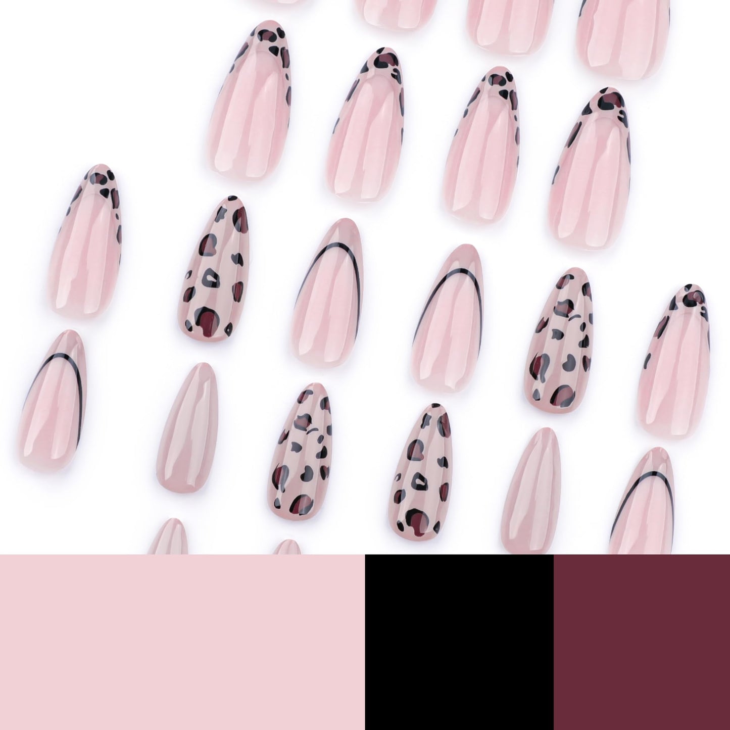 Press-On Nails – Short Almond & Square Styles | Nude, Chrome, Cat Eye, Glitter, French | Reusable with Nail Glue & Tape | 24 pcs kit | Salon Look in Minutes (G-Champagne, Medium)