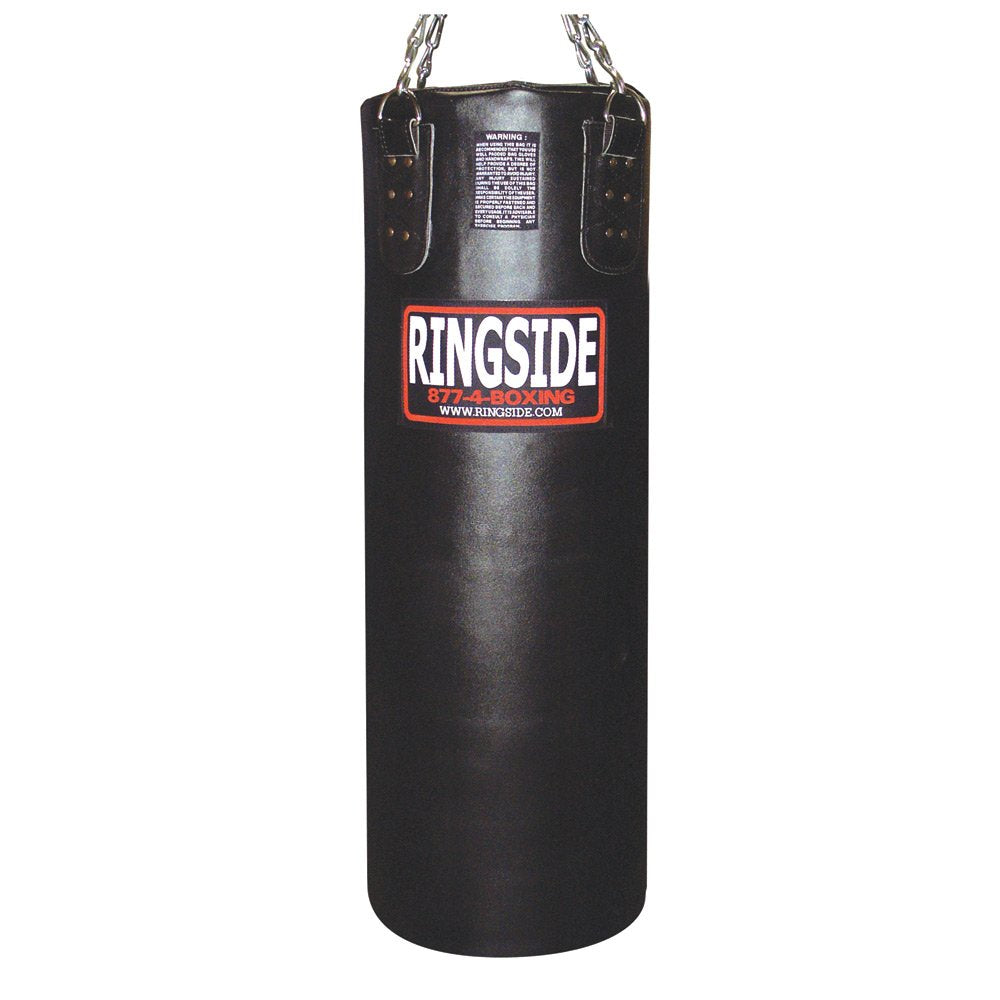 Ringside Leather Heavy Bag, Punching Bag for Boxing Training and Workout, Red, 65 lbs, Includes Heavy Bag Chain and Swivel