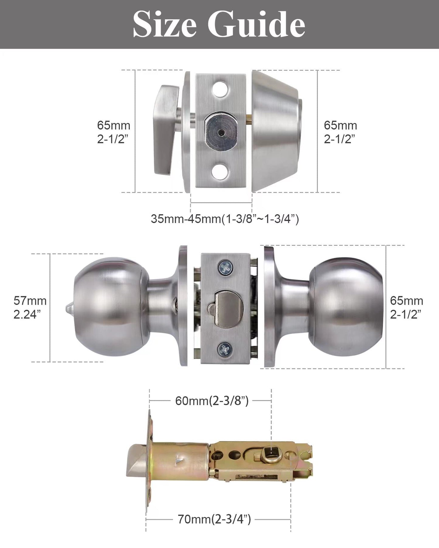 Lanwandeng (4 Sets) All Keyed Same Entry Door Knob and Single Cylinder Deadbolt Combo Set, Satin Nickel Exterior Door Knobs with Lock and Keys for Entrance and Front Door