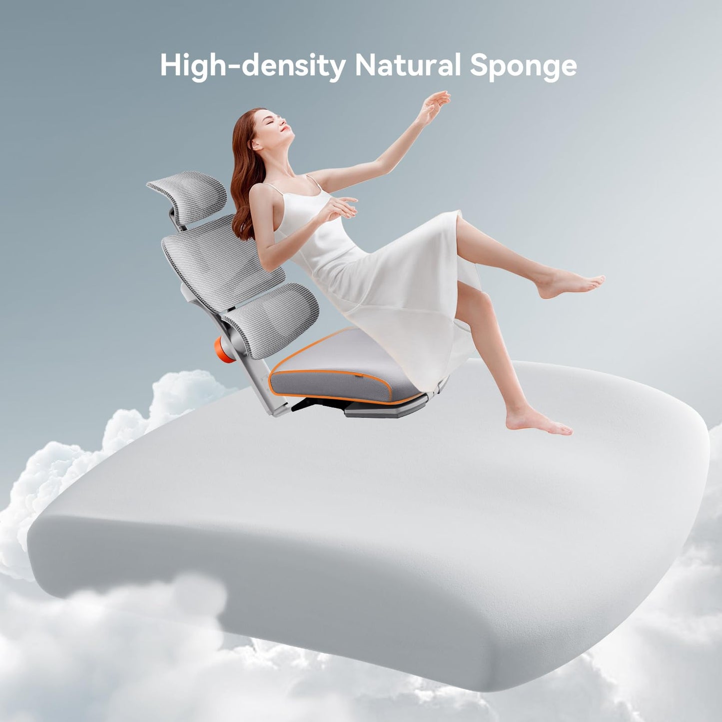 Newtral Office Chair Ergonomic - Home Office Desk Chair, Back Pain Chair with Auto-Following Lumbar Support, 4D Armrest, Seat Depth and Height Adjustable