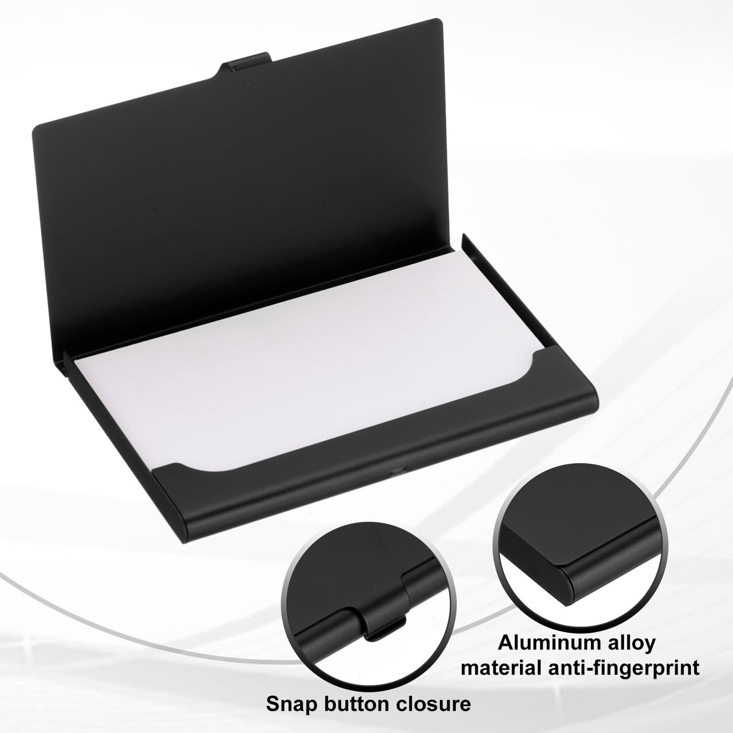 PATIKIL Business Card Holder, 10Pcs Aluminum Metal Card Case Professional Pocket Card Holder for Name Card Credit Card, Black Silver