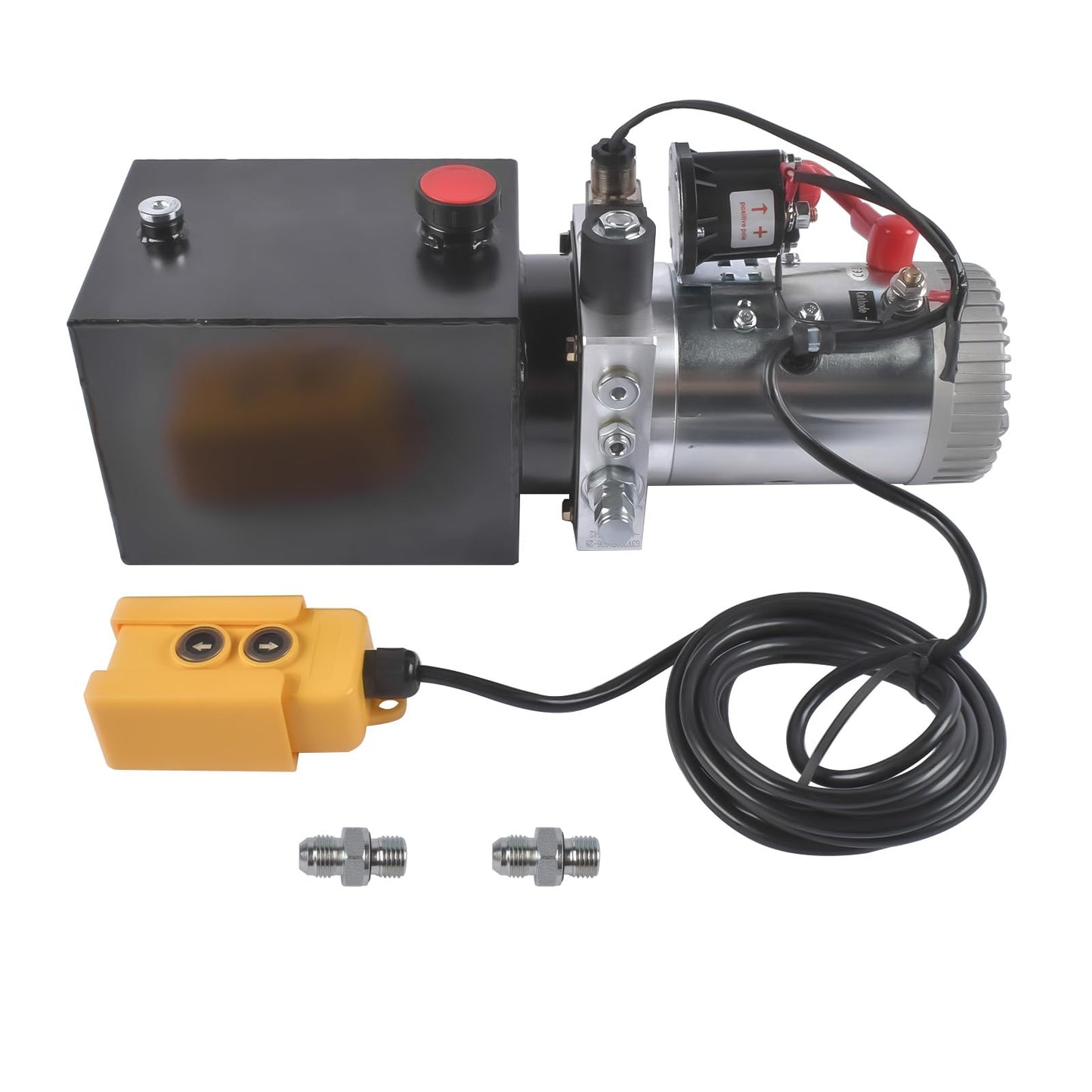 4 Quart Hydraulic Power Unit 1.6kW Power, 12V DC Single Acting Hydraulic Pump, 3200 PSI Max Pressure, for Dump Trailers, Car Lifts, DIY Hydraulic Systems, Steel (GC01) & Aluminium Alloy