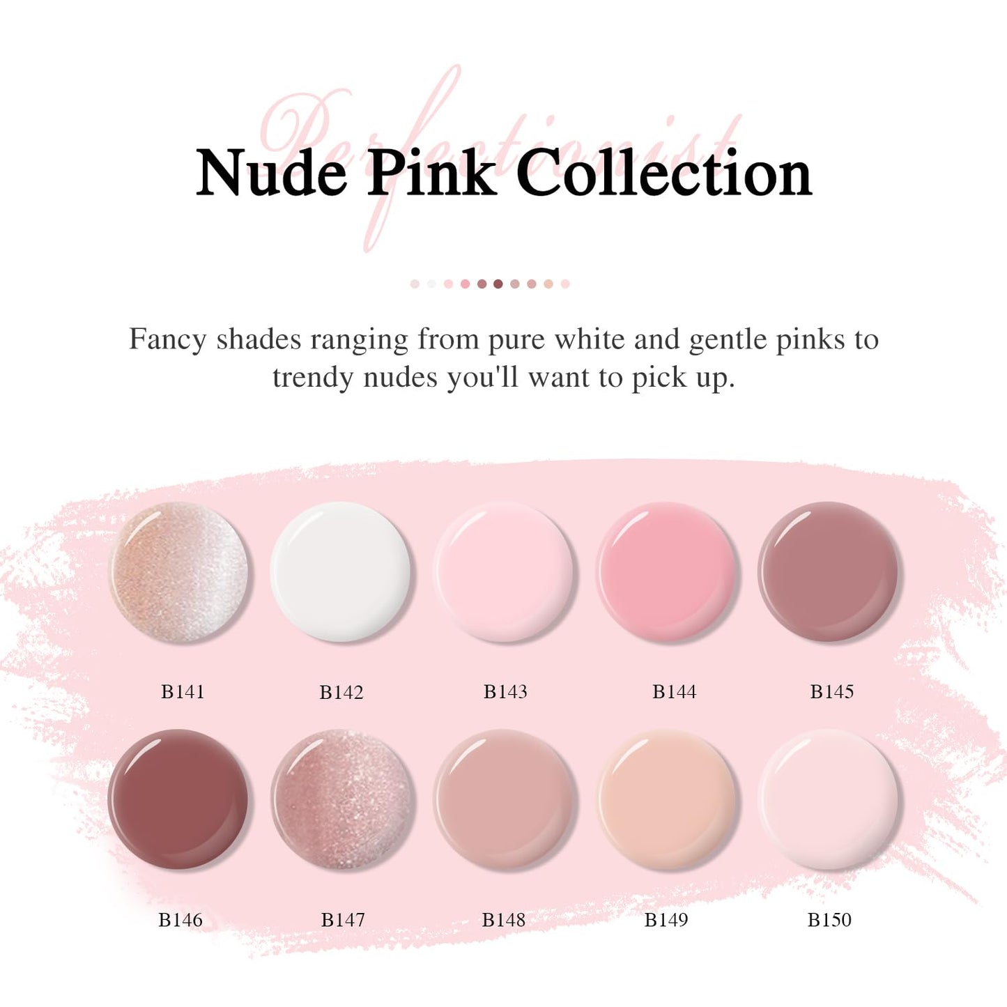 Larvall Beautpal Gel Nail Polish Set- 10 Colors Nude Gel Polish All Seasons Skin Tones Pink Neutral Shimmer Gel Polish Kit, Soak Off LED Gel Nail Kit Manicure DIY Home