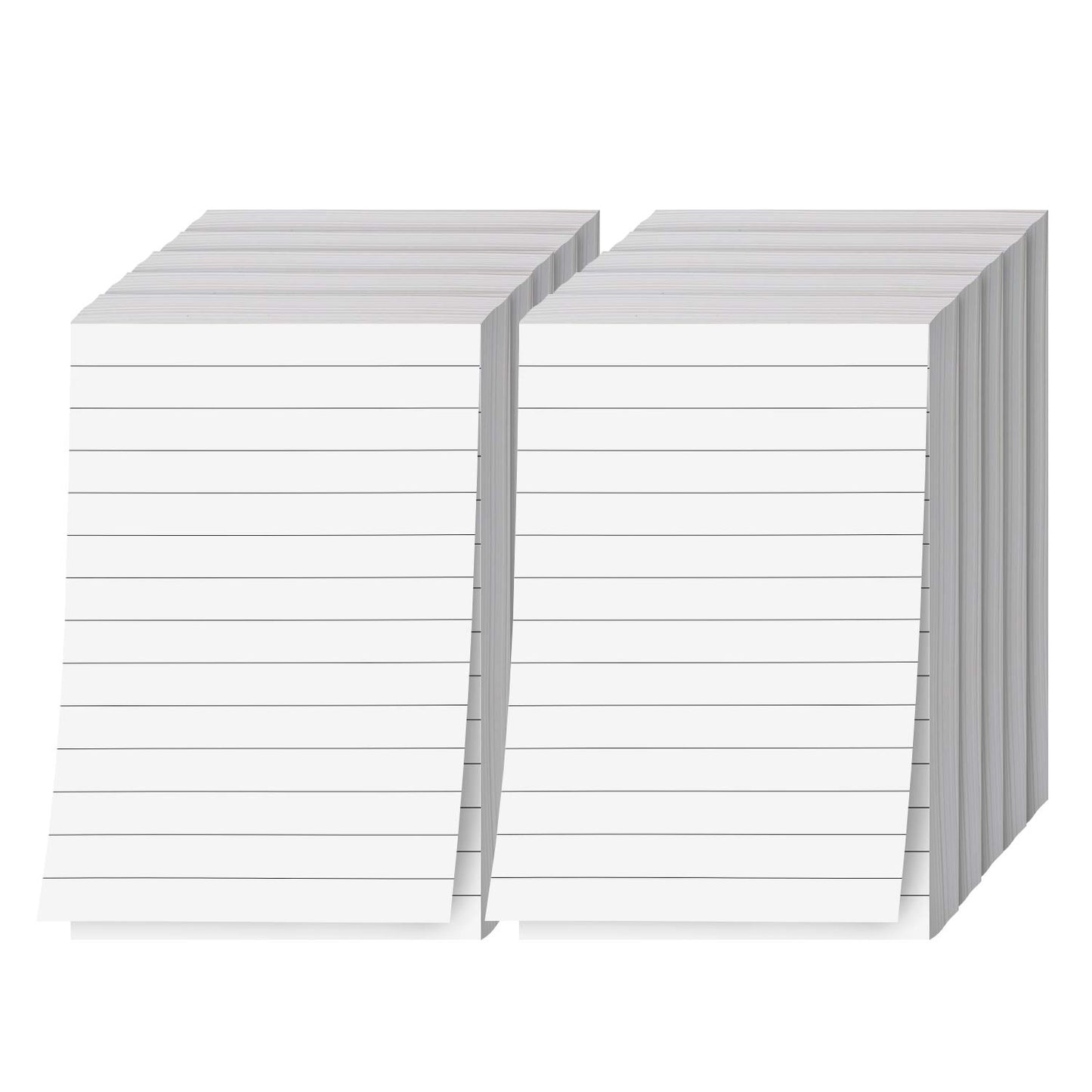 Memo Pads, White, With Black Lines – Lined Paper Notepads, Scratch Pad, Writing Pad for Planning, To-Do Lists, Appointments, Reminders, Home, Office – 50 Sheets Per Pad, 10 Pads per Pack – 4" x 6"